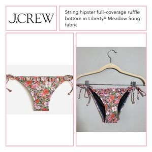 NWT J. CREW Bikini Bottom | Size XS | String Hipster Full Coverage | Ruffle